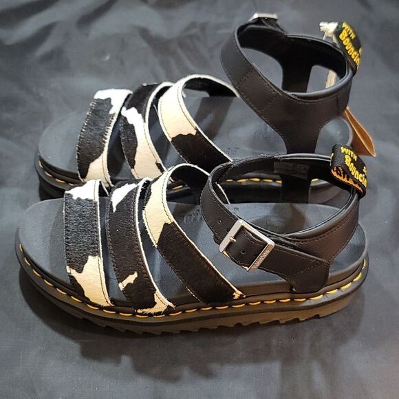 BRAN NEW DR.MARTENS BLAIR GENUINE CALF HAIR WOMEN SANDAL - Picture 11 of 16